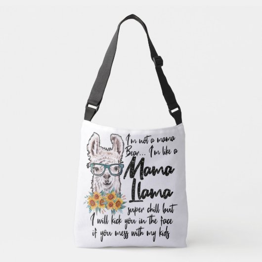 Cute/Funny Mama Llama Crossbody Tas (Voorkant)