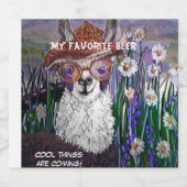 Cute Funny Mama Llama houdt je kool Bier Etiket (Enkel label)