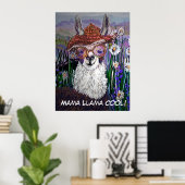 Cute Funny Mama Llama houdt je kool Poster (Thuiskantoor)
