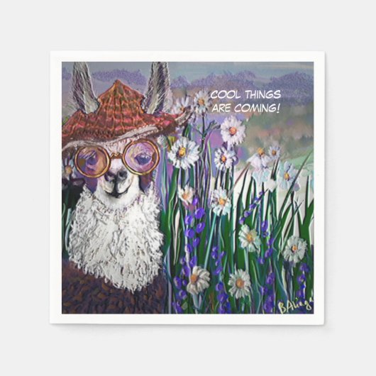 Cute Funny Mama Llama houdt je kool Servet (Voorkant)