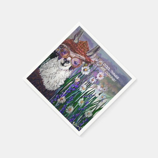 Cute Funny Mama Llama houdt je kool Servet (Hoek)