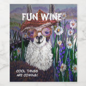 Cute Funny Mama Llama houdt je kool Wijn Etiket (Enkel label)
