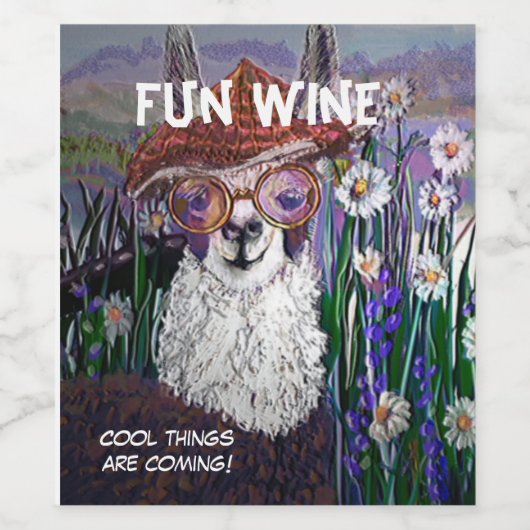 Cute Funny Mama Llama houdt je kool Wijn Etiket (Enkel label)