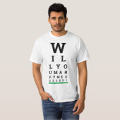 Cute & Funny Marriage proposal Eye Examen T-shirt (Voorkant volledig)