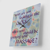 Cute Funny Massage Therapy Treatment Room Vierkante Klok (Hoek)