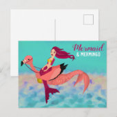 Cute & Funny Mermaid & Mermingo Illustratie Briefkaart (Voorkant / Achterkant)