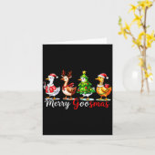Cute Funny Merry Goosmas Silly Goose Reindeer Hot  Kaart (Gele Bloem)