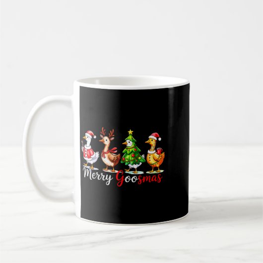 Cute Funny Merry Goosmas Silly Goose Reindeer Hot  Koffiemok (Links)