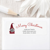 Cute Funny Merry Kerstmis, gepersonaliseerd gnome Etiket (Insitu)