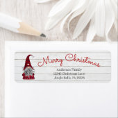 Cute Funny Merry Kerstmis, gepersonaliseerd gnome Etiket (Insitu)