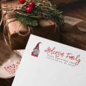 Cute Funny Merry Kerstmis, gepersonaliseerd gnome Etiket