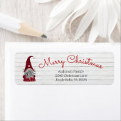 Cute Funny Merry Kerstmis, gepersonaliseerd gnome Etiket (Insitu)