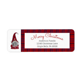 Cute Funny Merry Kerstmis, gepersonaliseerd gnome Etiket