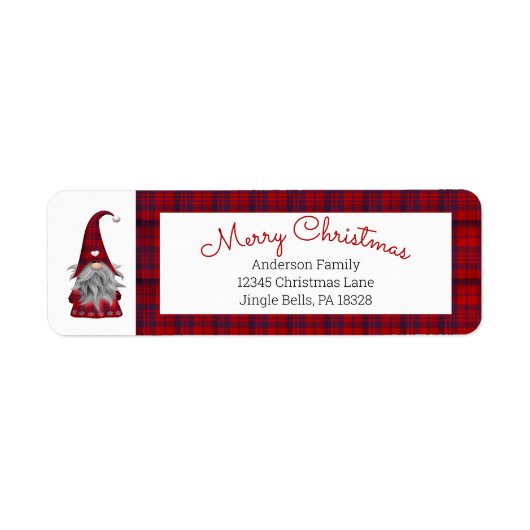 Cute Funny Merry Kerstmis, gepersonaliseerd gnome Etiket (Voorkant)