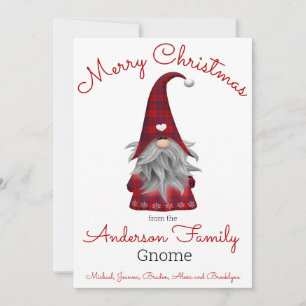 Cute Funny Merry Kerstmis, gepersonaliseerd gnome Feestdagenkaart