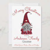 Cute Funny Merry Kerstmis, gepersonaliseerd gnome Feestdagenkaart (Voorkant)