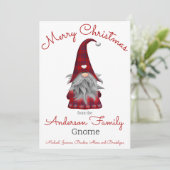 Cute Funny Merry Kerstmis, gepersonaliseerd gnome Feestdagenkaart (Staand voorkant)