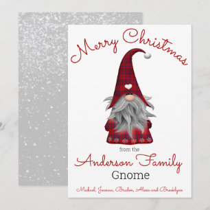 Cute Funny Merry Kerstmis, gepersonaliseerd gnome Feestdagenkaart