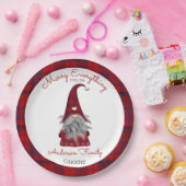 Cute Funny Merry Kerstmis, gepersonaliseerd gnome Papieren Bordje (Feest)
