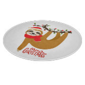 Cute Funny Merry Kerstmis Sloth | FEESTDAGEN Snijplank (Hoek)