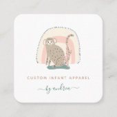Cute Funny Monkey Rainbow Whimsical Baby Boutique Vierkante Visitekaartje (Voorkant)