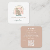 Cute Funny Monkey Rainbow Whimsical Baby Boutique Vierkante Visitekaartje (Voorkant / Achterkant)