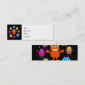 Cute Funny Monster Party Creats in Circle Mini Visitekaartje (Voorkant / Achterkant)