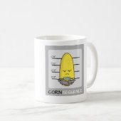 Cute Funny Mugshot Corn Consequent Pun Humor Koffiemok (Voorkant rechts)