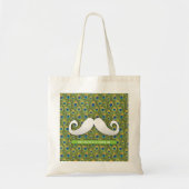 Cute Funny Mustache Canvas tas met Peacock Print (Voorkant)