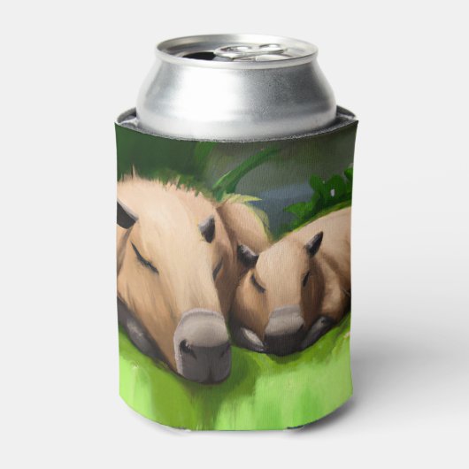 Cute Funny Napping Capybaras door Pond Blikjeskoeler (Blikje Voorkant)