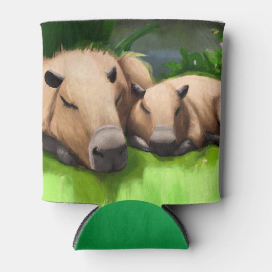 Cute Funny Napping Capybaras door Pond Blikjeskoeler (Voorkant)