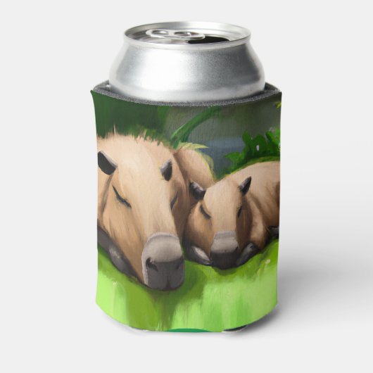 Cute Funny Napping Capybaras door Pond Blikjeskoeler (Blikje Achterkant)