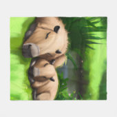 Cute Funny Napping Capybaras door Pond Fleece Deken (Voorkant (Horizontaal))