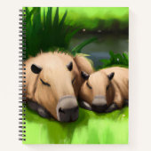Cute Funny Napping Capybaras door Pond Notitieboek (Voorkant)
