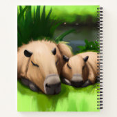 Cute Funny Napping Capybaras door Pond Notitieboek (Achterkant)