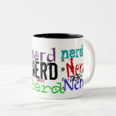 Cute & Funny "Nerd" koffiemok Tweekleurige Koffiemok (Voorkant rechts)