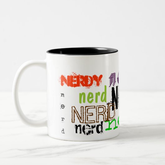 Cute & Funny "Nerd" koffiemok Tweekleurige Koffiemok (Links)