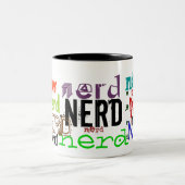 Cute & Funny "Nerd" koffiemok Tweekleurige Koffiemok (Center)