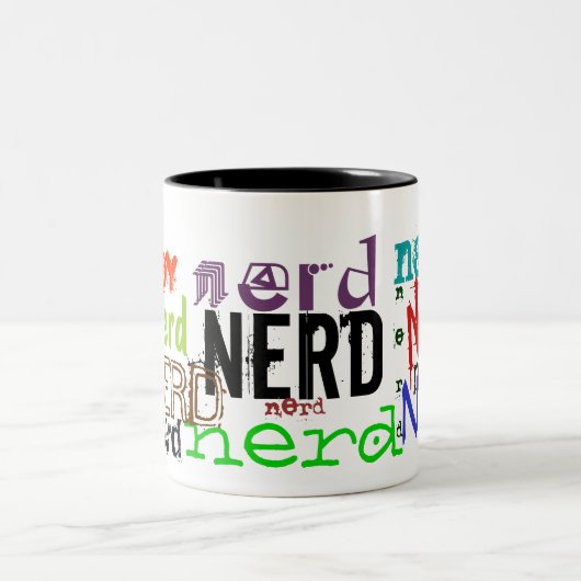 Cute & Funny "Nerd" koffiemok Tweekleurige Koffiemok (Center)