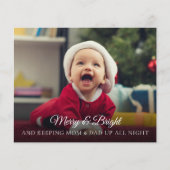 Cute Funny New Baby Photo met kerstkaart (Voorkant)