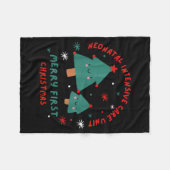 Cute Funny Nicu Merry First Christmas Nurse Crew S Fleece Deken (Voorkant (Horizontaal))