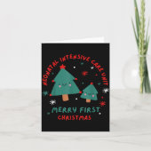 Cute Funny Nicu Merry First Christmas Nurse Crew S Kaart (Voorkant)