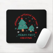 Cute Funny Nicu Merry First Christmas Nurse Crew S Muismat (Met muis)