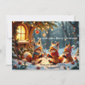 Cute Funny No Silent Night Foxes Christmas Card Kaart (Achterkant)