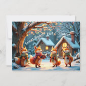 Cute Funny No Silent Night Foxes Christmas Card Kaart (Voorkant)
