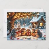 Cute Funny No Silent Night Hedgehog Christmas Card Kaart (Achterkant)