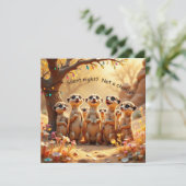 Cute, Funny No Silent Night Meerkat Christmas Card Kaart (Staand voorkant)