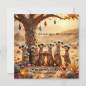 Cute, Funny No Silent Night Meerkat Christmas Card Kaart (Achterkant)