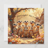 Cute, Funny No Silent Night Meerkat Christmas Card Kaart (Voorkant)