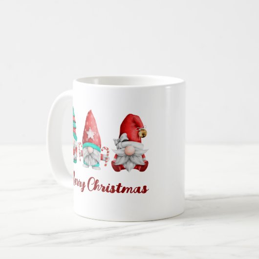 Cute Funny Nordic Gnomes kerst Koffiemok (Voorkant links)
